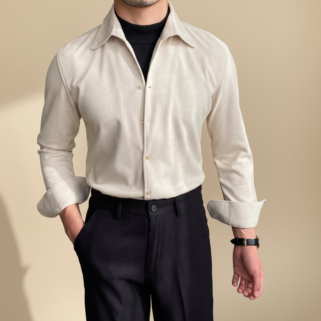 Men’s Casual Long Sleeve Shirt – Modern Slim Fit for Everyday Versatility