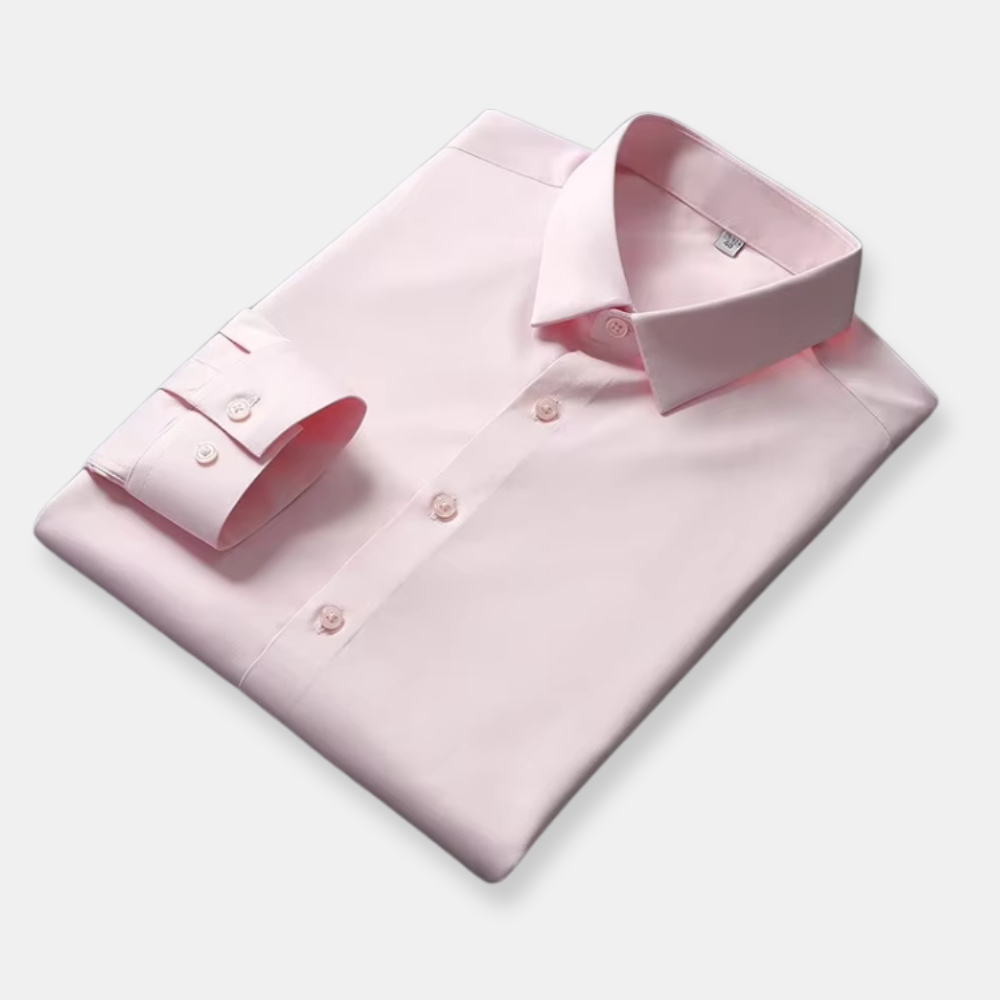 Men's Casual Long Sleeved Solid Color Shirt - Non Ironing - Wrinkle Resistant