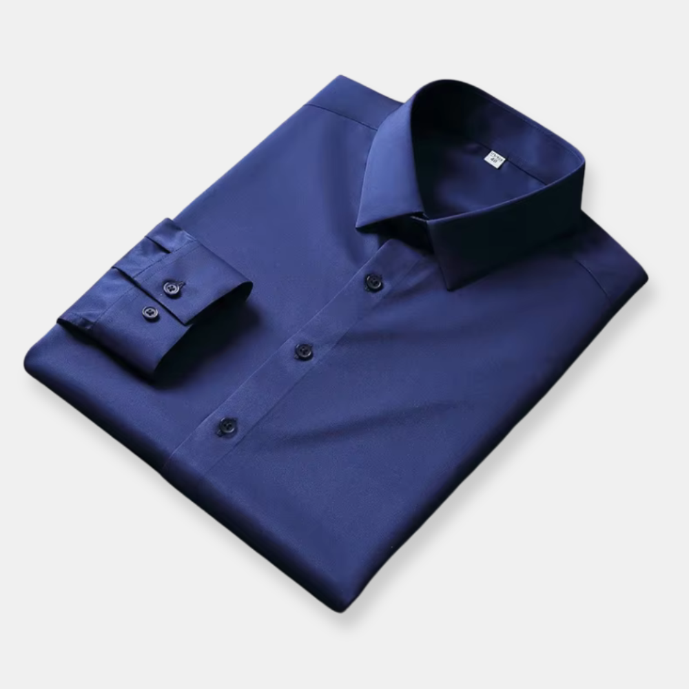 Men's Casual Long Sleeved Solid Color Shirt - Non Ironing - Wrinkle Resistant