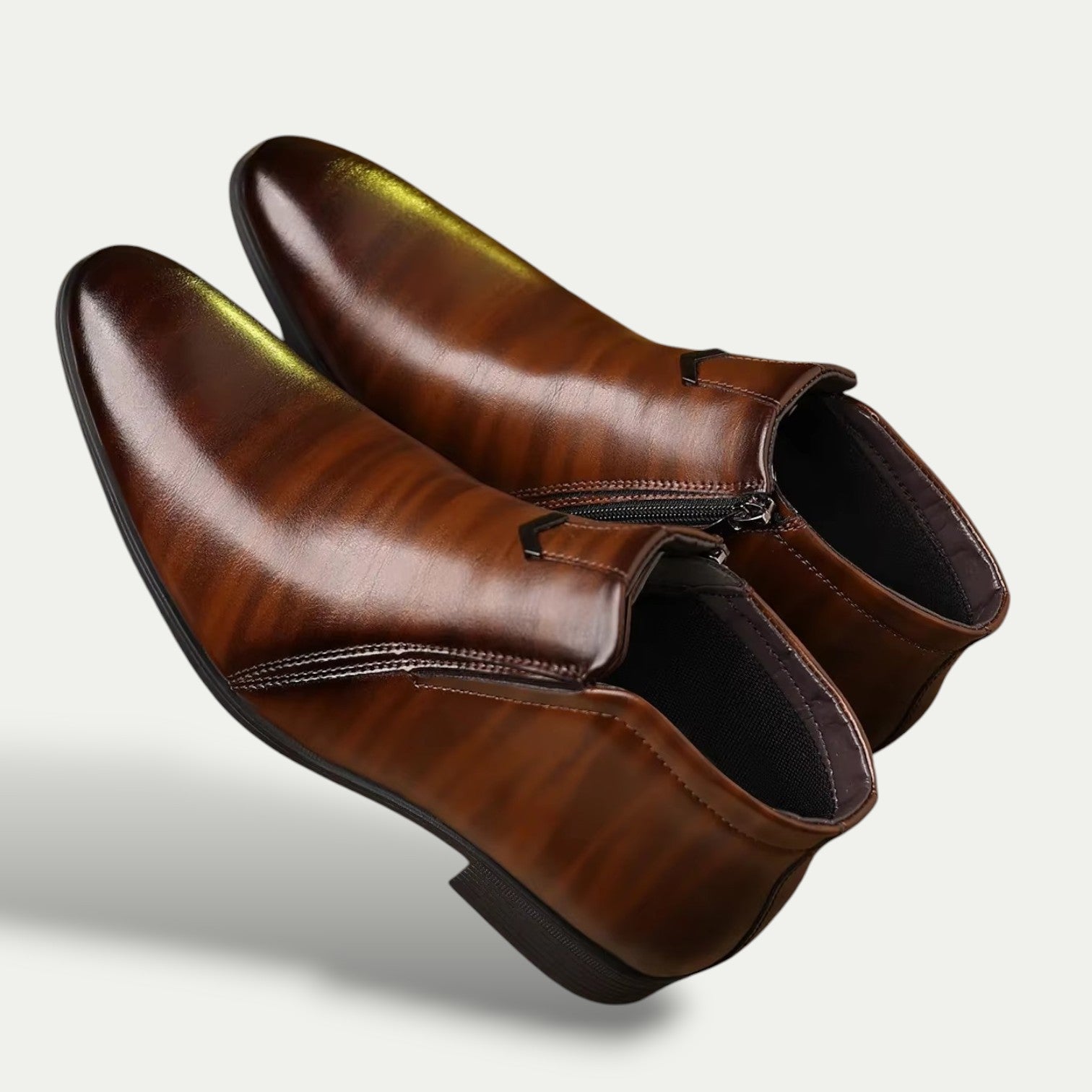 Men’s Classic Ankle Boots – Polished Finish with Modern Edge