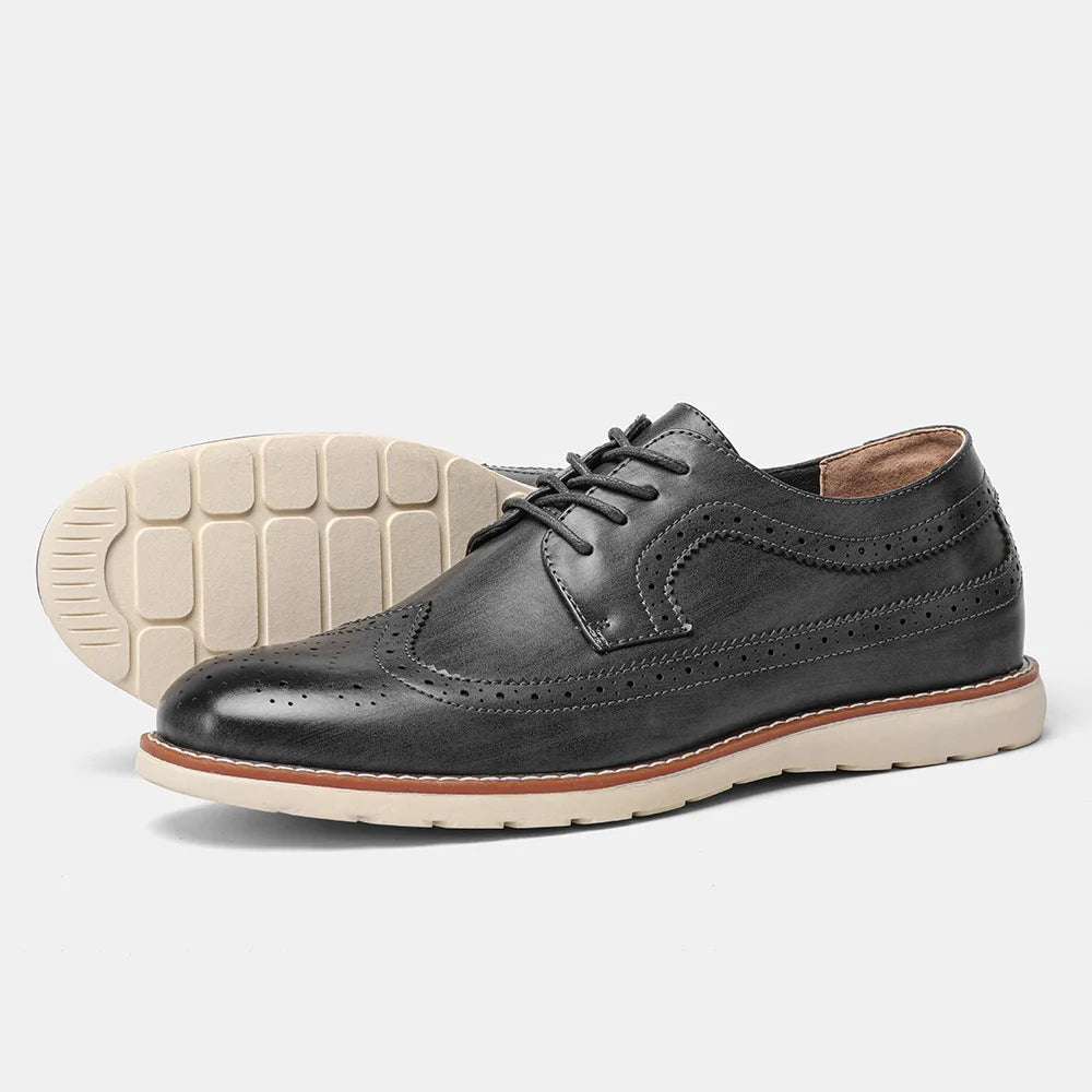 Men’s Classic Brogue Oxford Shoes –  Formal Wingtip Design
