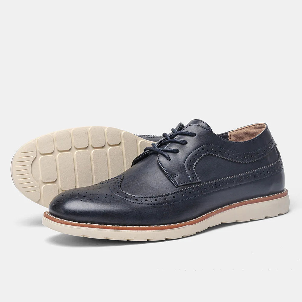 Men’s Classic Brogue Oxford Shoes –  Formal Wingtip Design