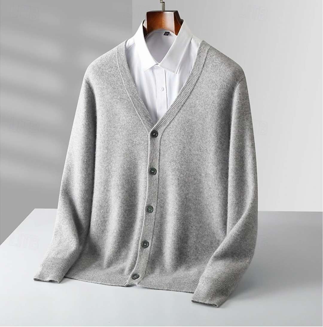Men’s Classic Button-Up Cardigan – Versatile Smart Casual Knit Wear