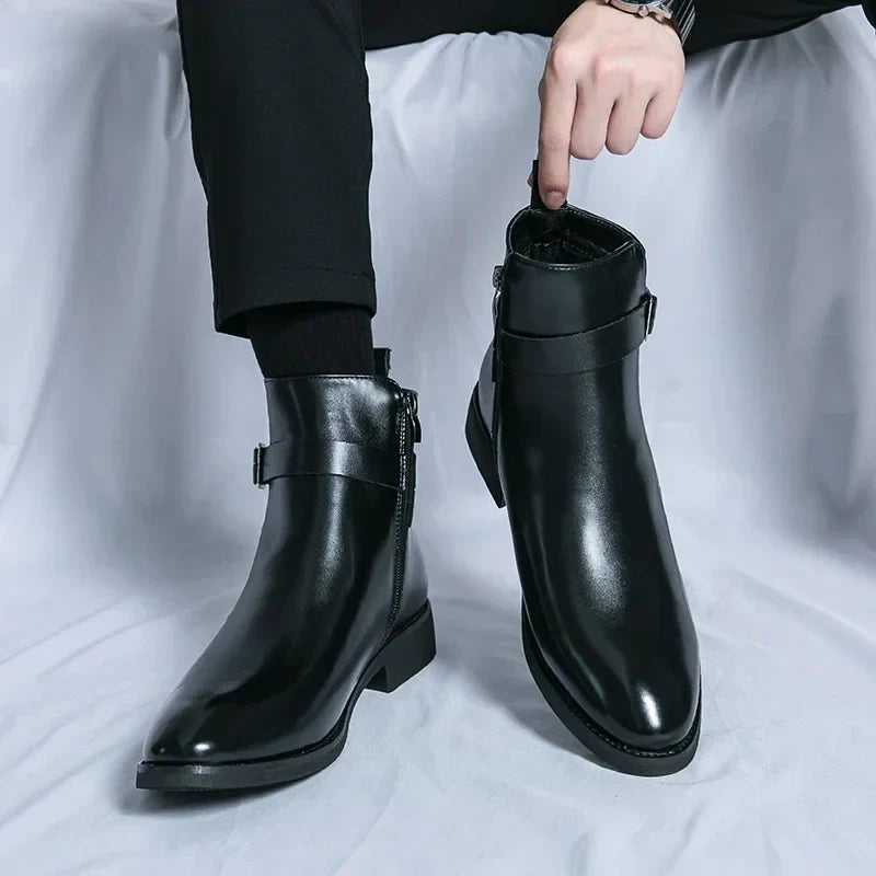 Men’s Classic Chelsea Boots with Side Zipper – Sleek Everyday Elegance and Comfort