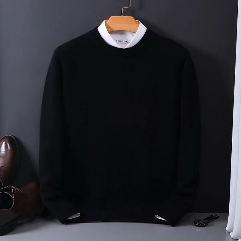 Men’s Classic Crew Neck Sweater – Refined Long Sleeve Knit