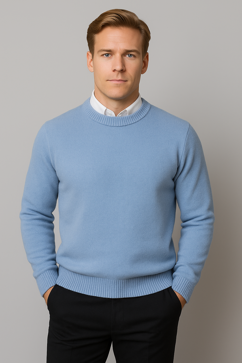 Men’s Classic Crew Neck Sweater – Refined Long Sleeve Knit