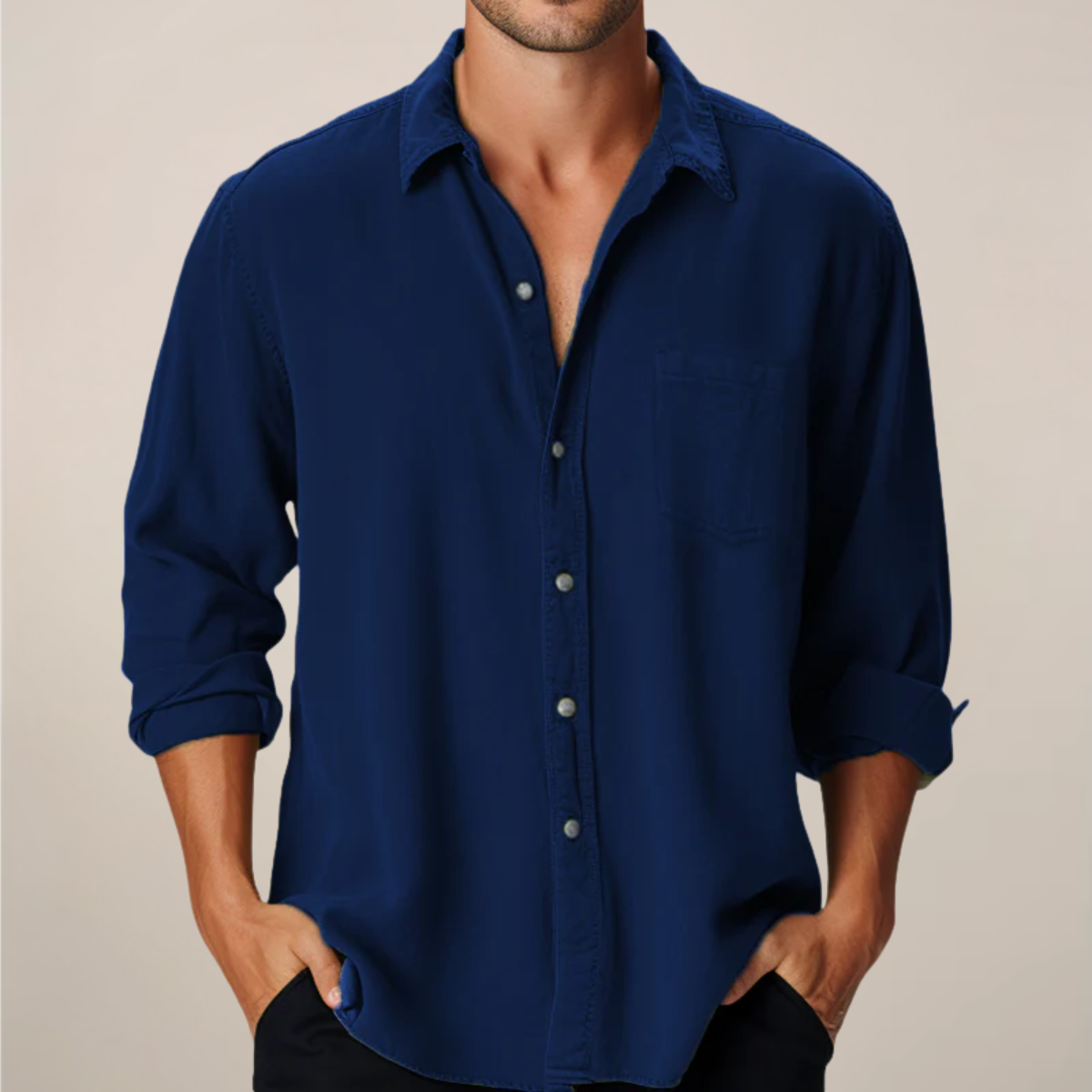 Men’s Classic Long Sleeve Shirt – Smart Button-Up for Everyday Style