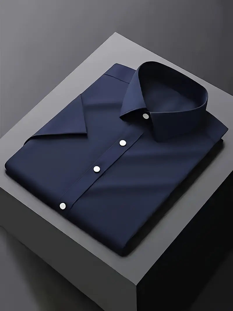Men’s Classic White Dress Shirt – Slim Fit Long Sleeve