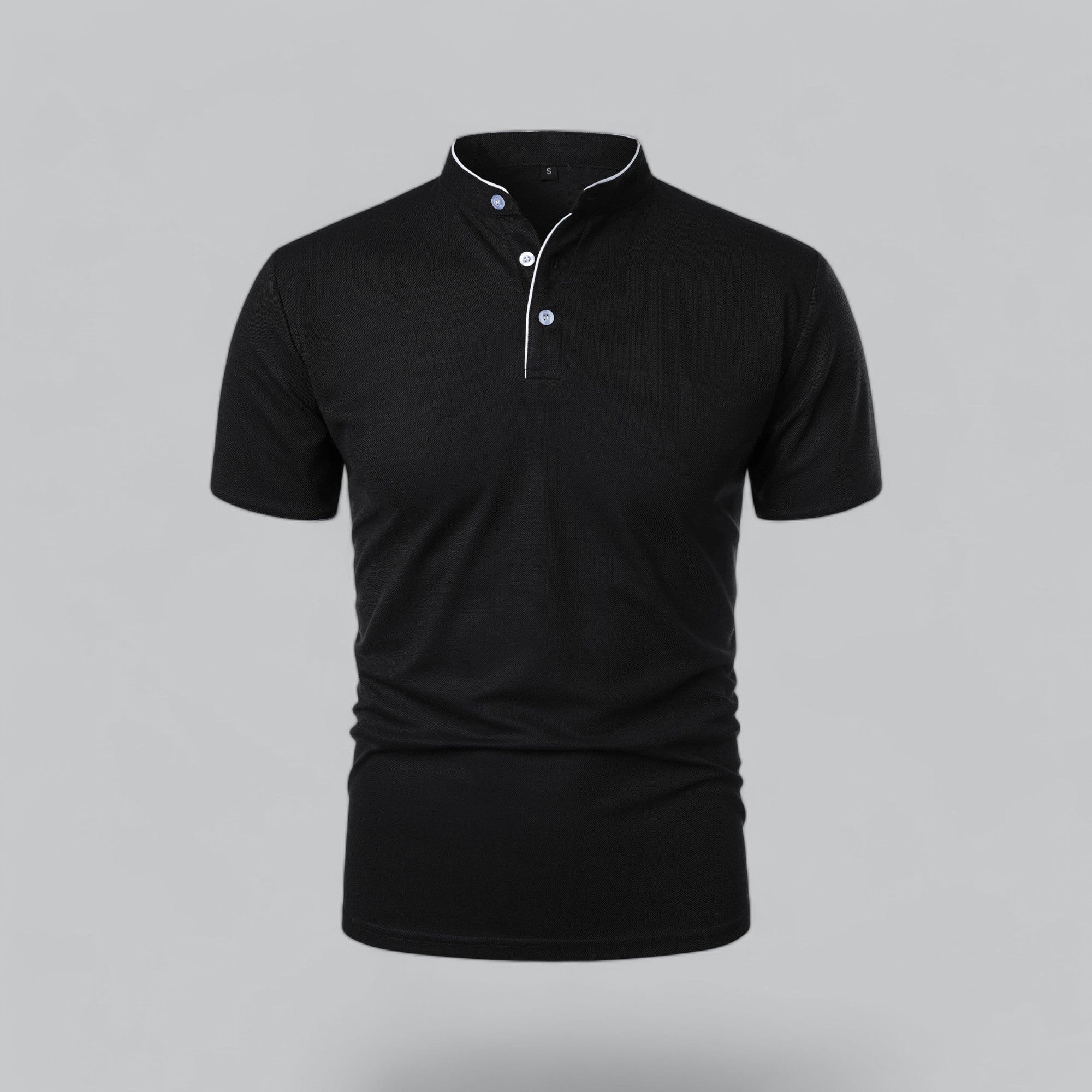 Men’s Collarless Polo Shirt – Timeless Old Money Style Essential