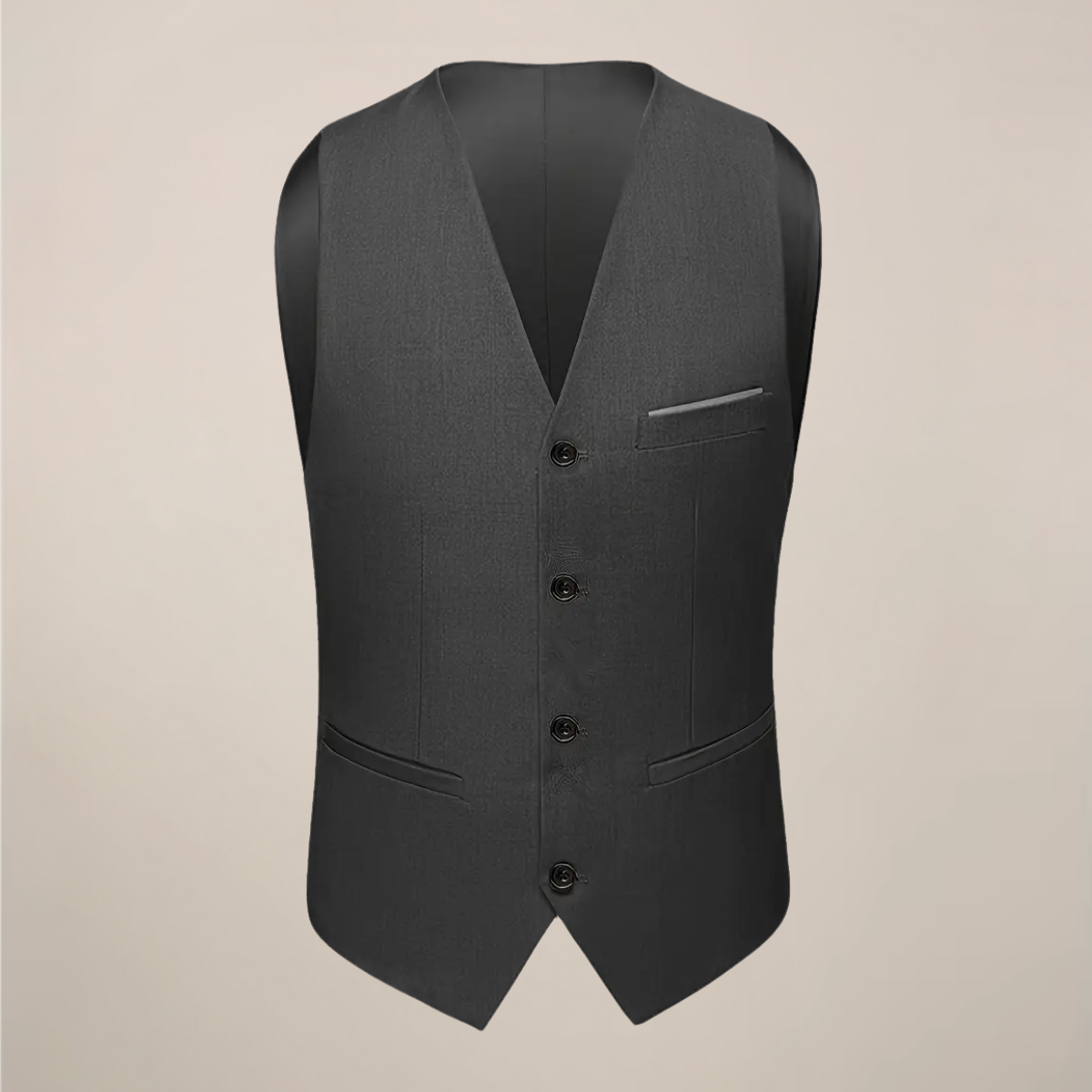Men’s Dark Grey Three-Piece Suit – Slim Fit Formal Tuxedo for Weddings and Business Events