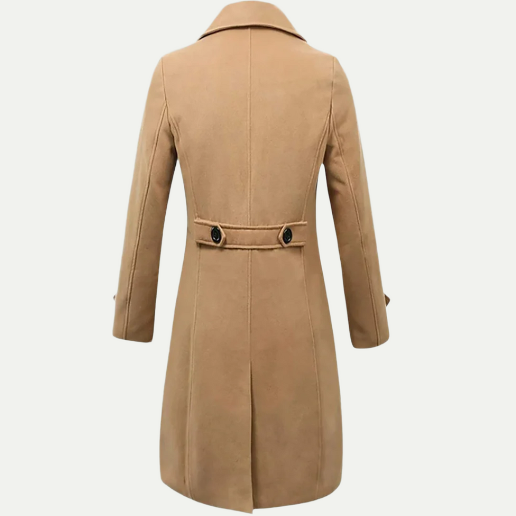 Men’s Double-Breasted Longline Trench Coat – Refined Italian Silhouette