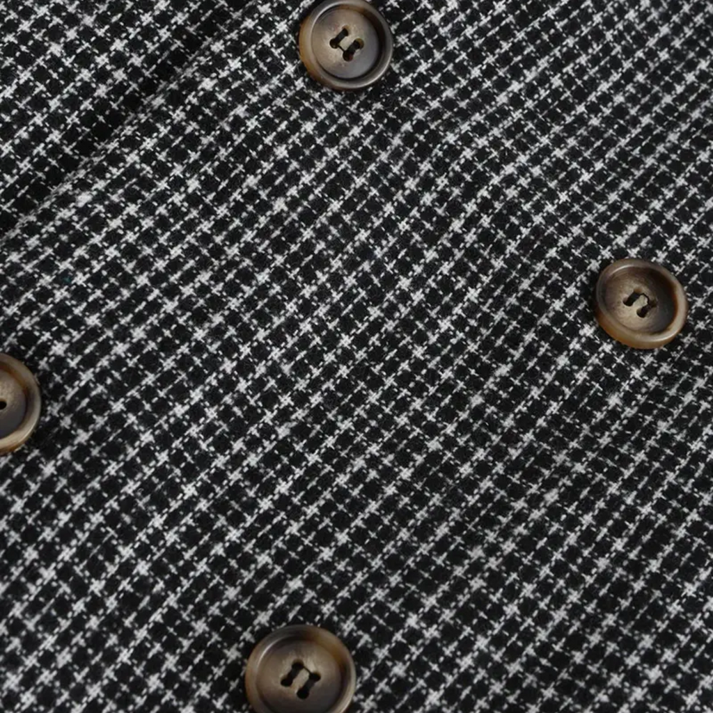 Men’s Double-Breasted Slim Fit Blazer – Check Pattern Tailored Jacket