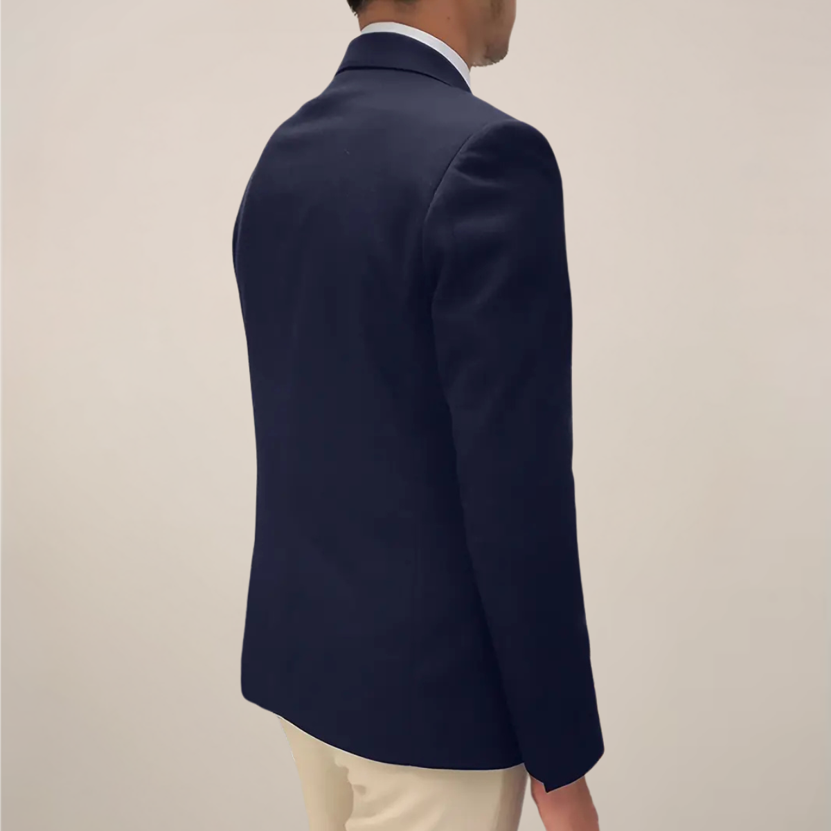 Men’s Formal Blazer – Classic Notch Lapel Jacket with Gold Button Detailing