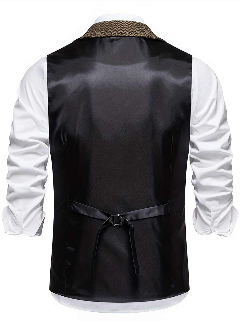 Men’s Heritage Waistcoat – Herringbone, Tailored, Lapel Front
