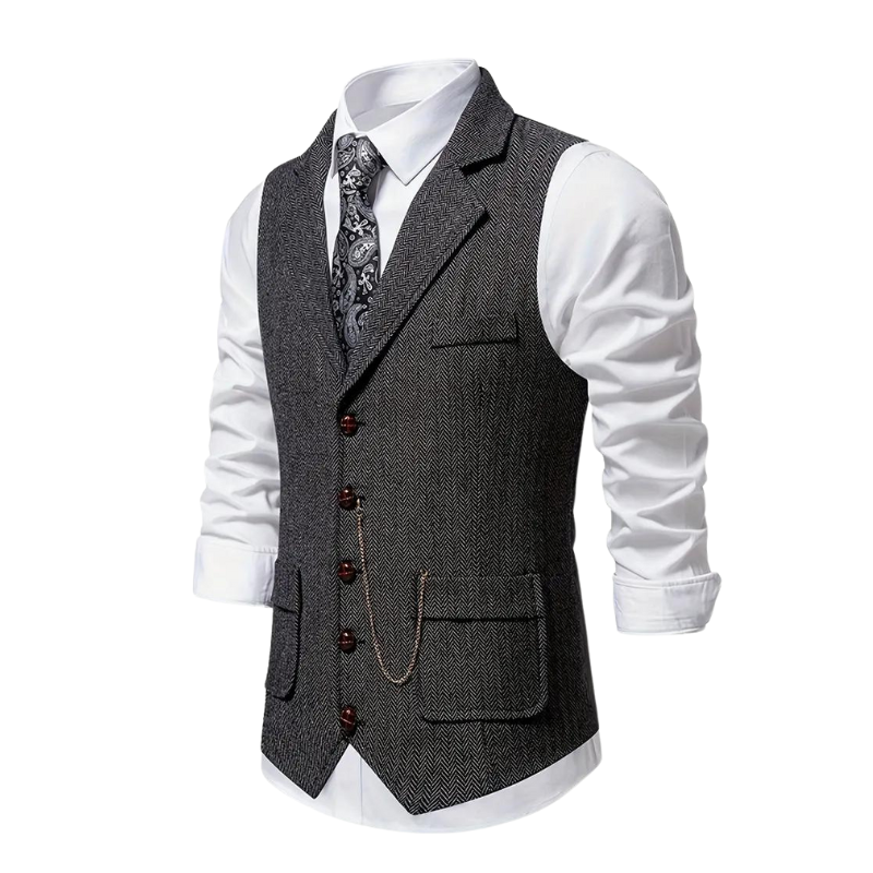 Men’s Herringbone Waistcoat – All-Season