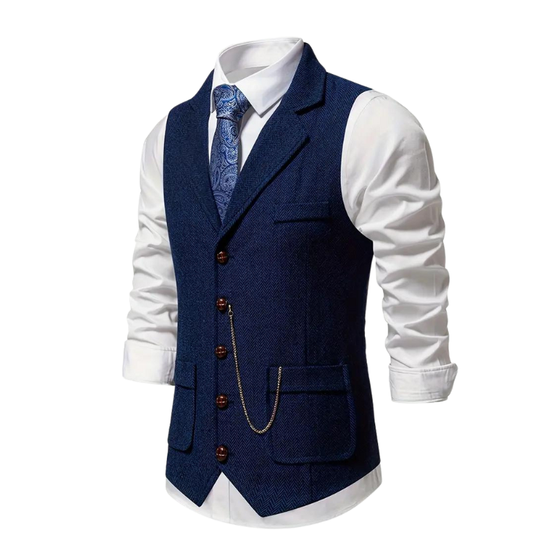 Men’s Herringbone Waistcoat – All-Season