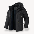 Men’s Hooded Utility Jacket – Zip-Through Parka with Lined Interior & Multi Pockets