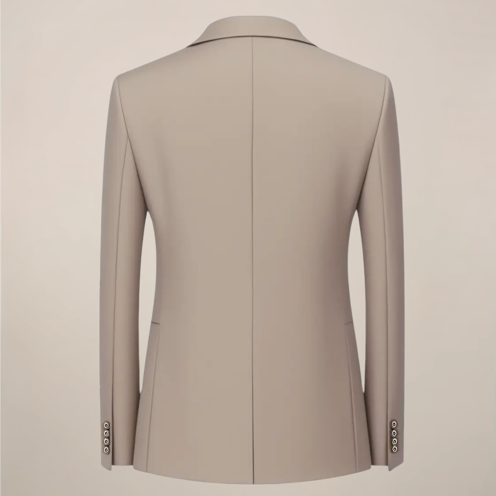 Men’s Khaki Three-Piece Suit – Slim Fit Tuxedo for Weddings and Formal Occasions