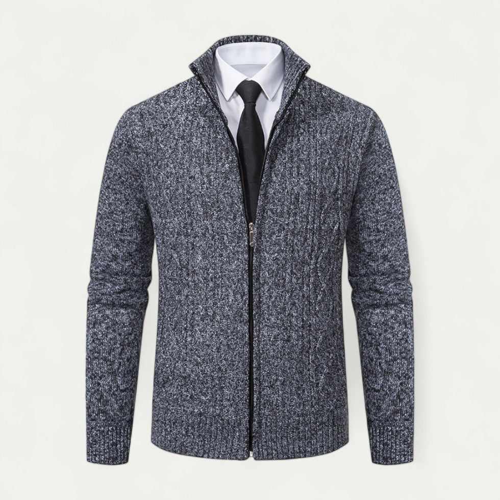 Men’s Knitted Zip Cardigan – Smart-Casual Essential for Modern Dressing