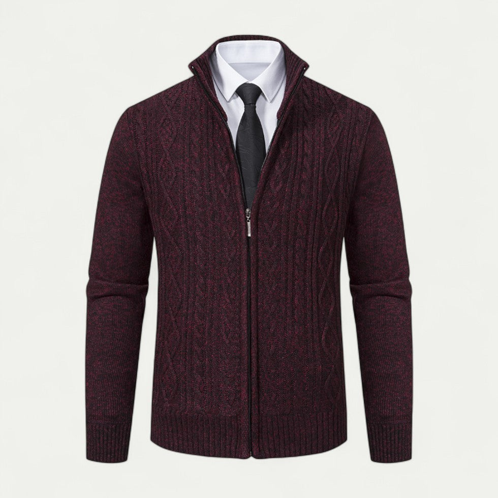 Men’s Knitted Zip Cardigan – Smart-Casual Essential for Modern Dressing