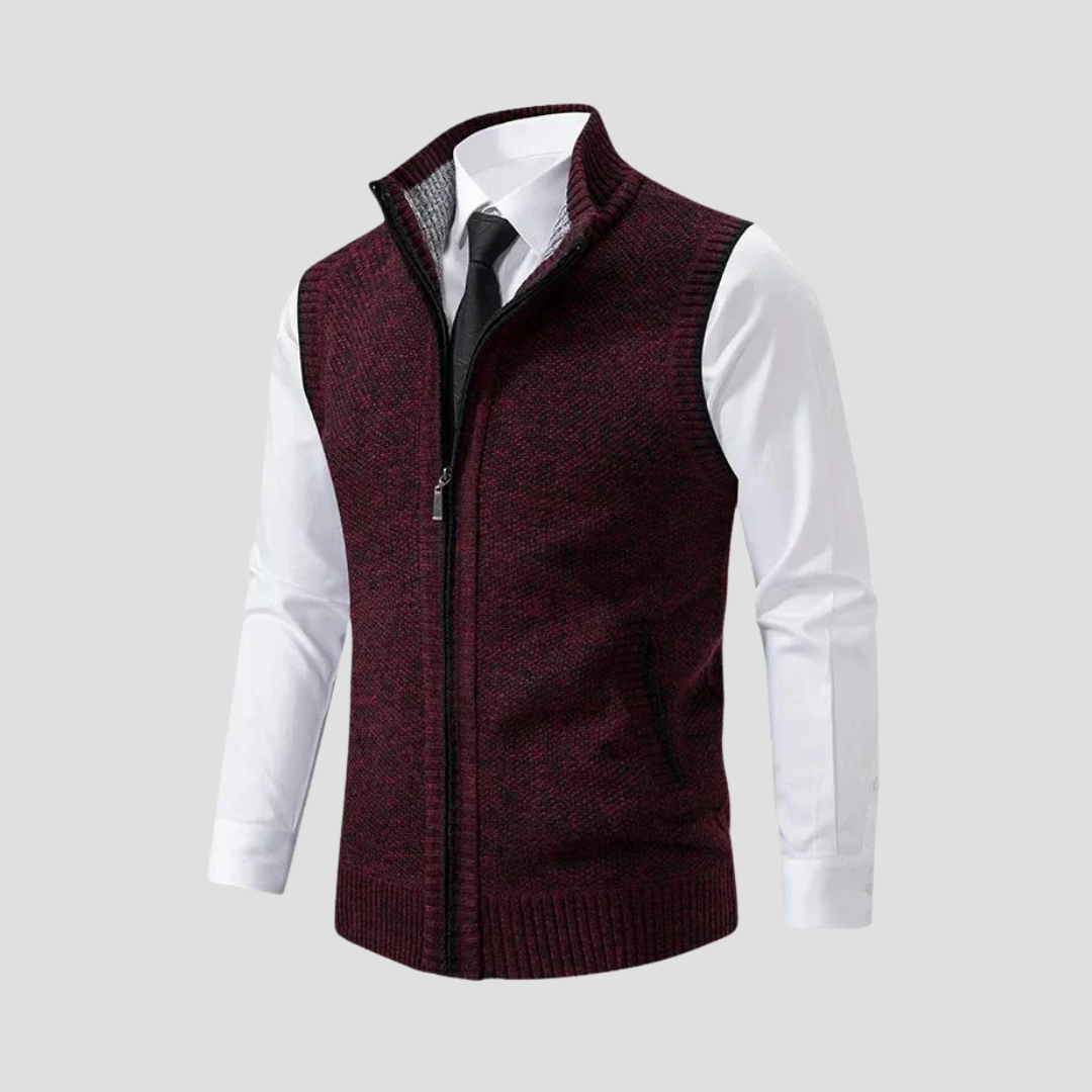 Men’s Knitted Zip Gilet – Smart Casual Layer with Contrast Trim