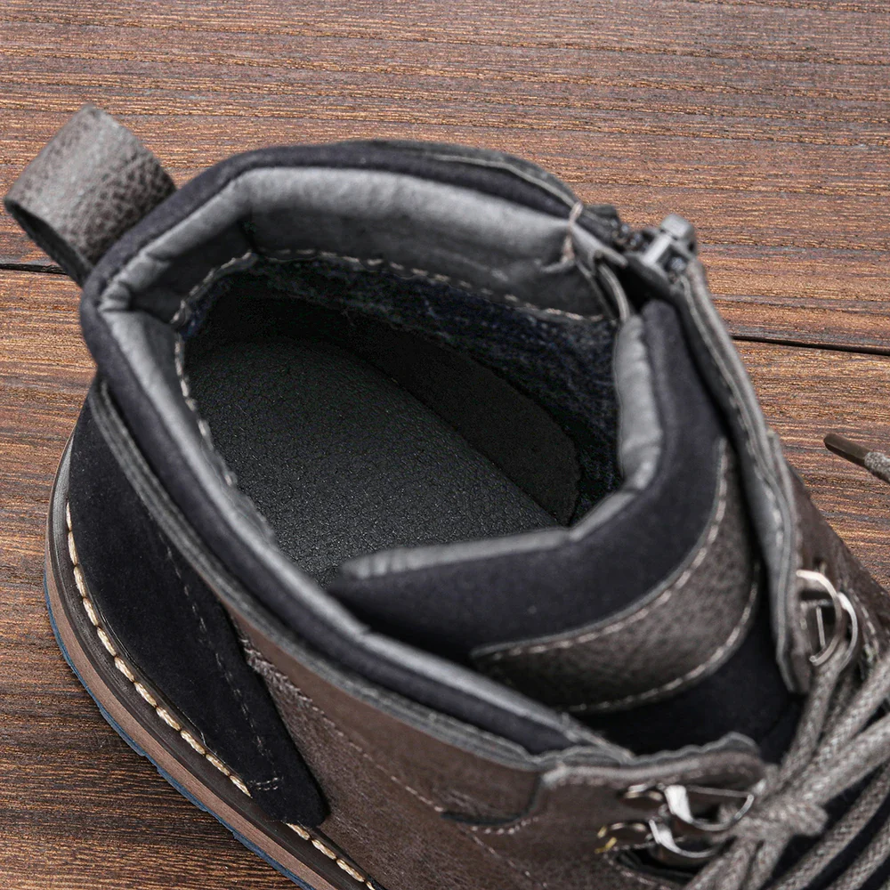 Men’s Lace-Up Dress Boots – Cap Toe, Winter Lug Sole