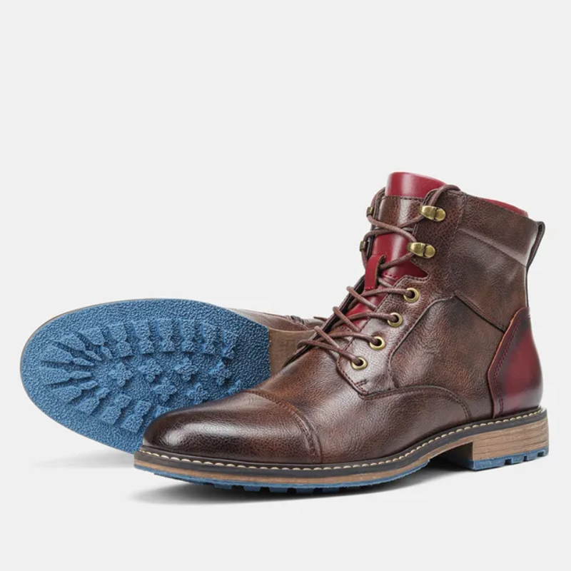 Men’s Lace-Up Dress Boots – Cap Toe, Winter Lug Sole