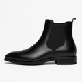 Men’s Faux Leather Chelsea Boots – Cap Toe, Elastic Gusset