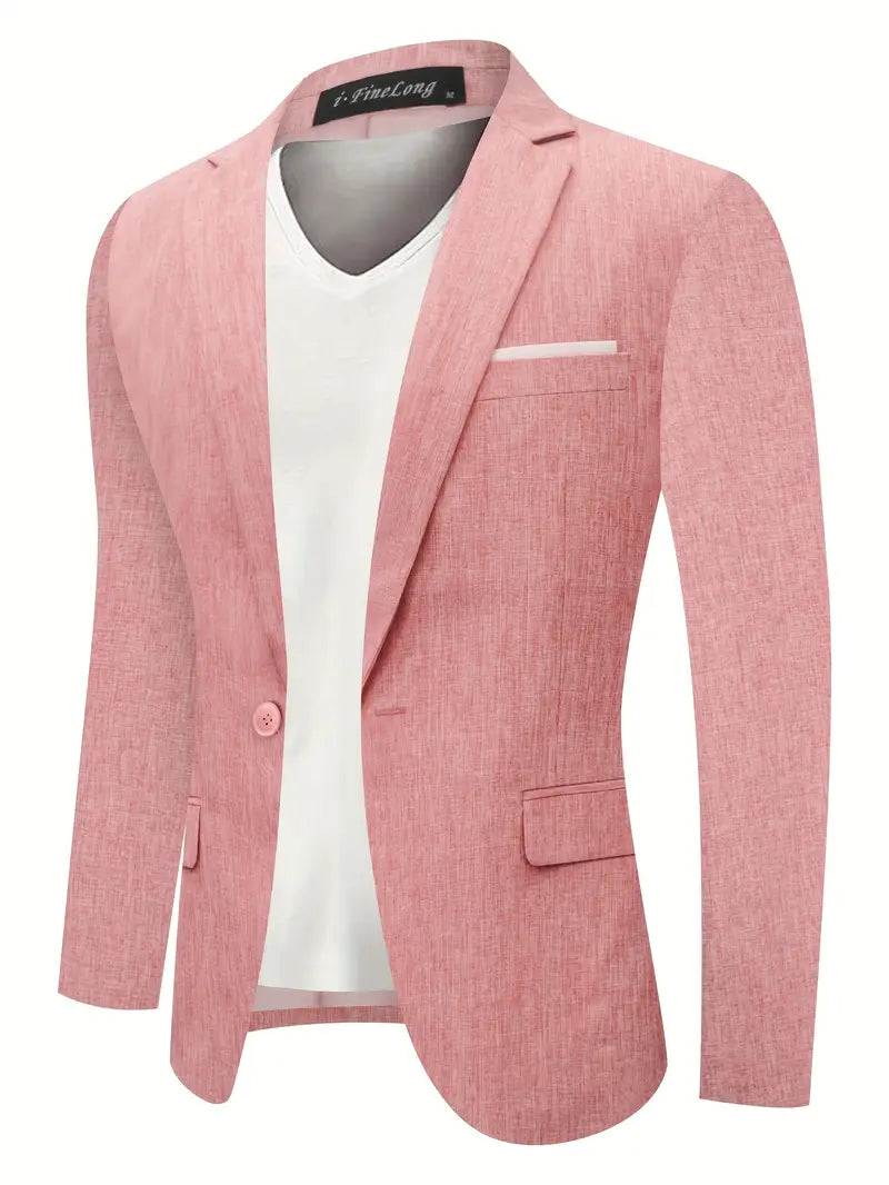 Men’s Casual Blazer – Single-Breasted Vintage Style Jacket