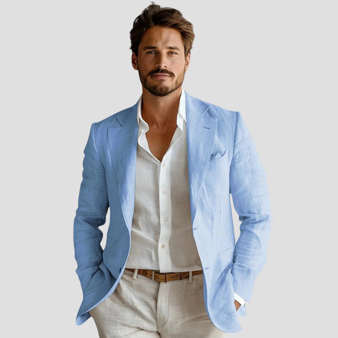 Men’s Linen Summer Blazer – Lightweight Structured Jacket for Elegant Warm-Weather Outfits