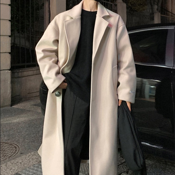 Men’s Long Belted Overcoat – Timeless Tailored Design for Old Money Elegance