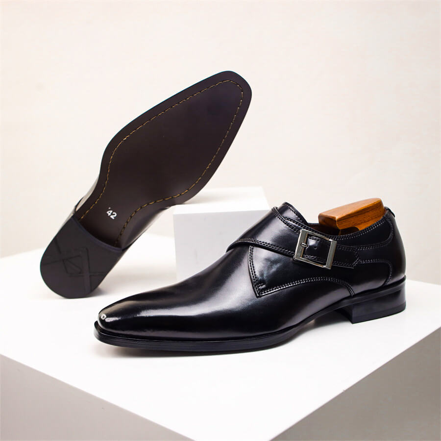 Men’s Monk Strap Dress Shoes – Classic Buckle Detail