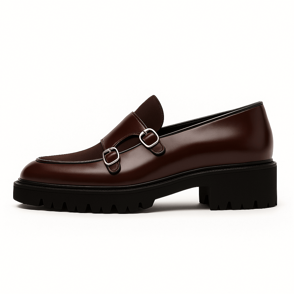 Men’s Monk Strap Loafers – Modern Dress Shoes with Dual Buckle