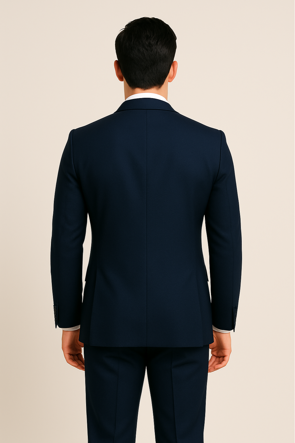 Men’s Navy Three-Piece Suit – Tailored Formal Suit