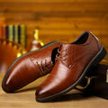 Men’s Oxford Dress Shoes – Brogue Detail – Closed Lace – Formal Fit