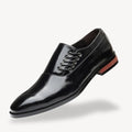 Men’s Oxford Dress Shoes – Pointed Toe Side Lace-Up Formal Design