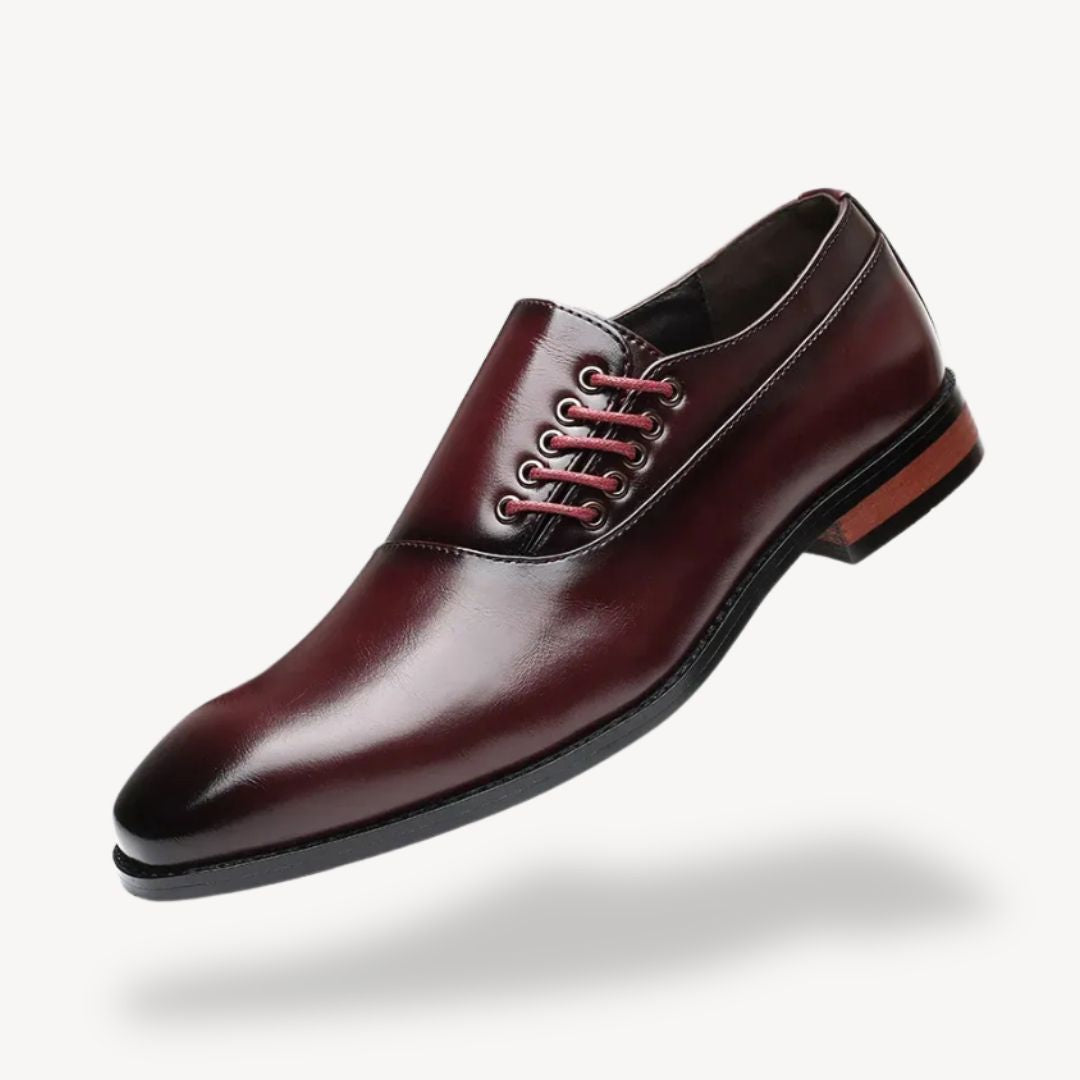Men’s Oxford Dress Shoes – Pointed Toe Side Lace-Up Formal Design