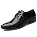 Men’s Patent Oxford Dress Shoes – Lace-Up Formal Footwear with Textured Finish