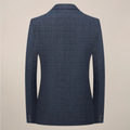 Men’s Plaid Blazer – Tailored Check Jacket with Lapel Collar and Pockets