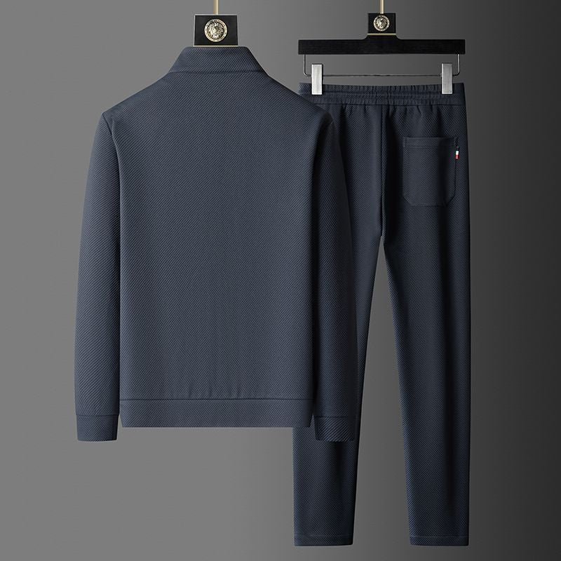Men’s Tracksuit Set – Zip-Up Jacket and Tapered Joggers for Smart Casual Wear
