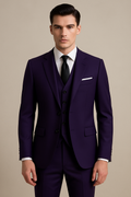 Men’s Purple 3-Piece Tailored Suit – Classic Formal Set