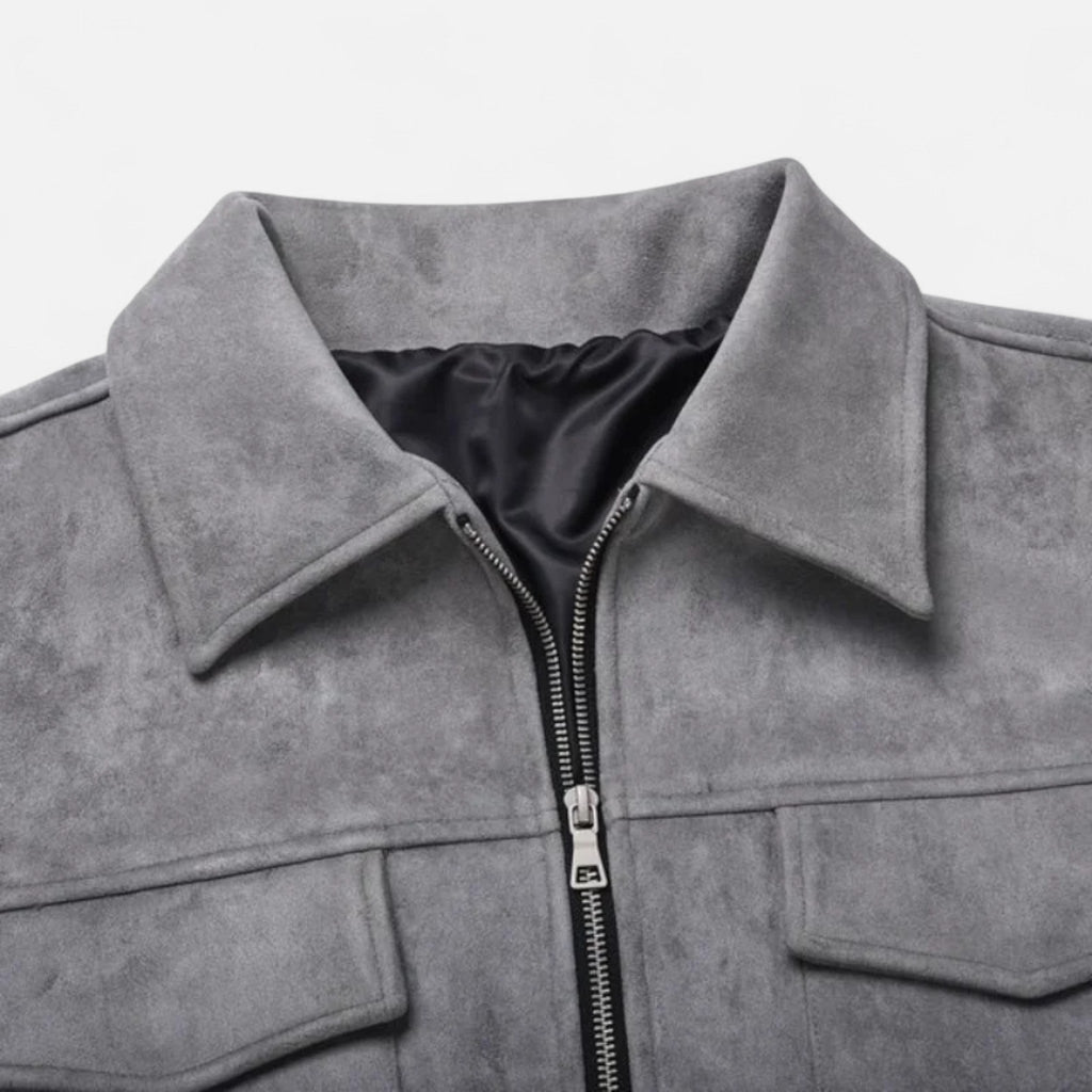 Men’s Relaxed-Fit Zip Jacket – Utility Pocket Design for Everyday Wear