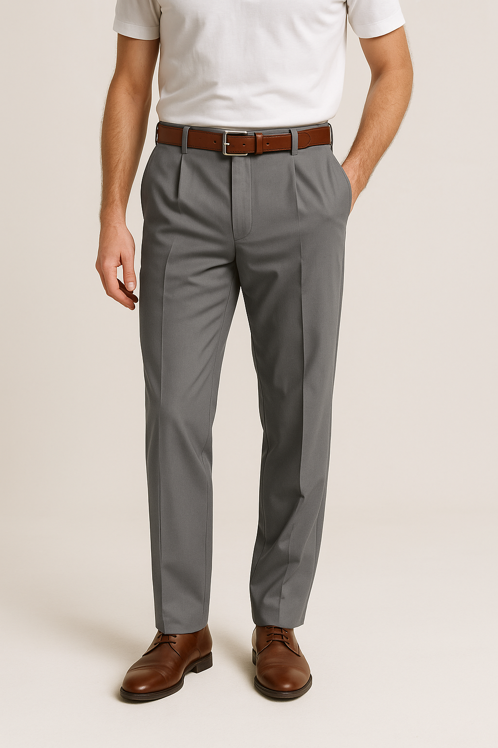 Men’s Slim Fit Business Trousers – Tapered Casual Office Pants