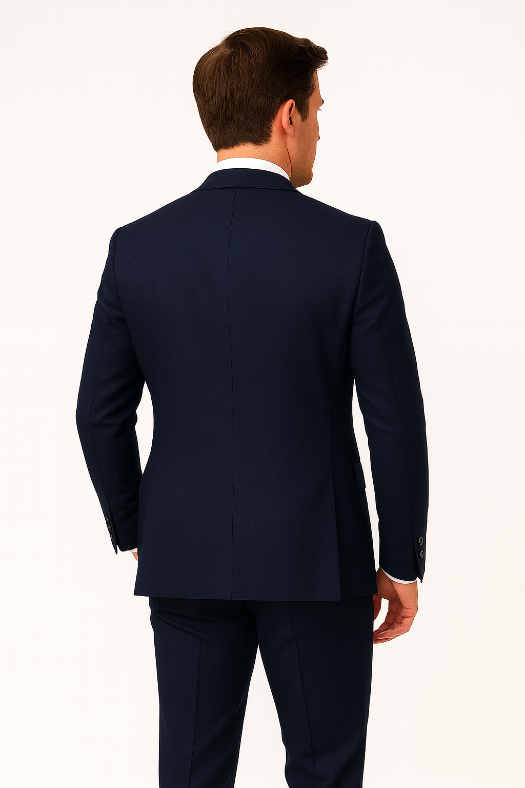 Men’s Slim Fit Navy Blue Suit – Tailored Two-Piece Blazer and Trousers