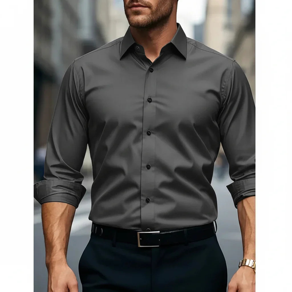 Men’s Slim Fit Shirt – Classic Button-Down Long Sleeves