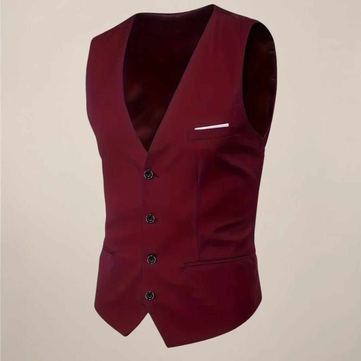 Men’s Slim Fit Three-Piece Suit – Tailored Burgundy Ensemble for Weddings & Formal Events