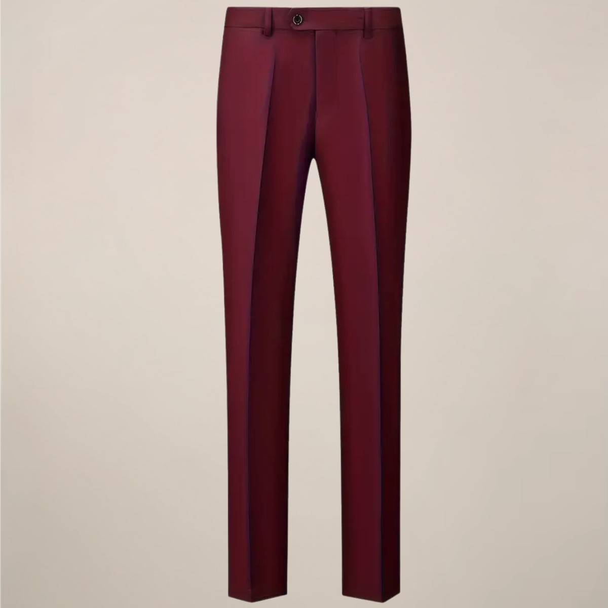 Men’s Slim Fit Three-Piece Suit – Tailored Burgundy Ensemble for Weddings & Formal Events