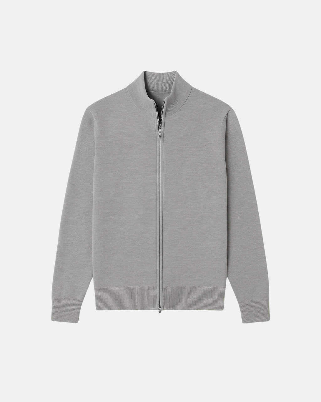 Men’s Slim Fit Zip-Up Jacket – Minimalist Stand-Up Collar