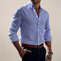 Men’s Striped Long Sleeve Shirt – Classic Smart Casual Button-Up