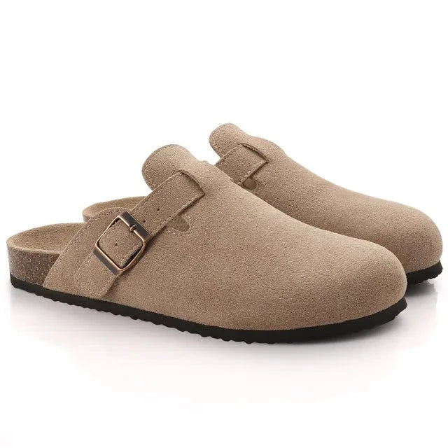 Men’s Suede Buckle Clogs – Slip-On Comfort with Smart-Casual Edge